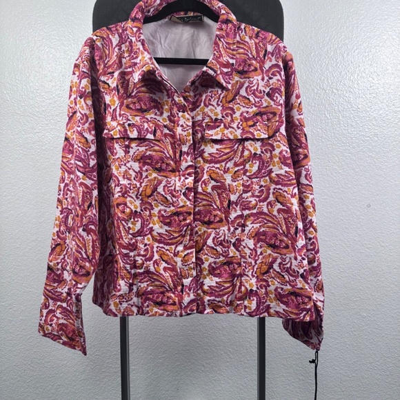 kathy ireland Fashion 360 Paradise Pleasure Paisley-Print Crop Jacket - Picture 2 of 7